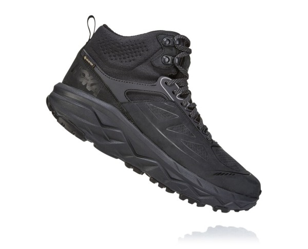 Hoka One One Challenger Mid GORE-TEX Mens UK - Black Hiking Boots - FAXMS6438